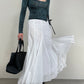 Asymmetric midi cotton skirt