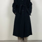 Long black wool coat with belt