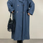 Trench vintage con gilet staccabile in vera pelliccia lapin