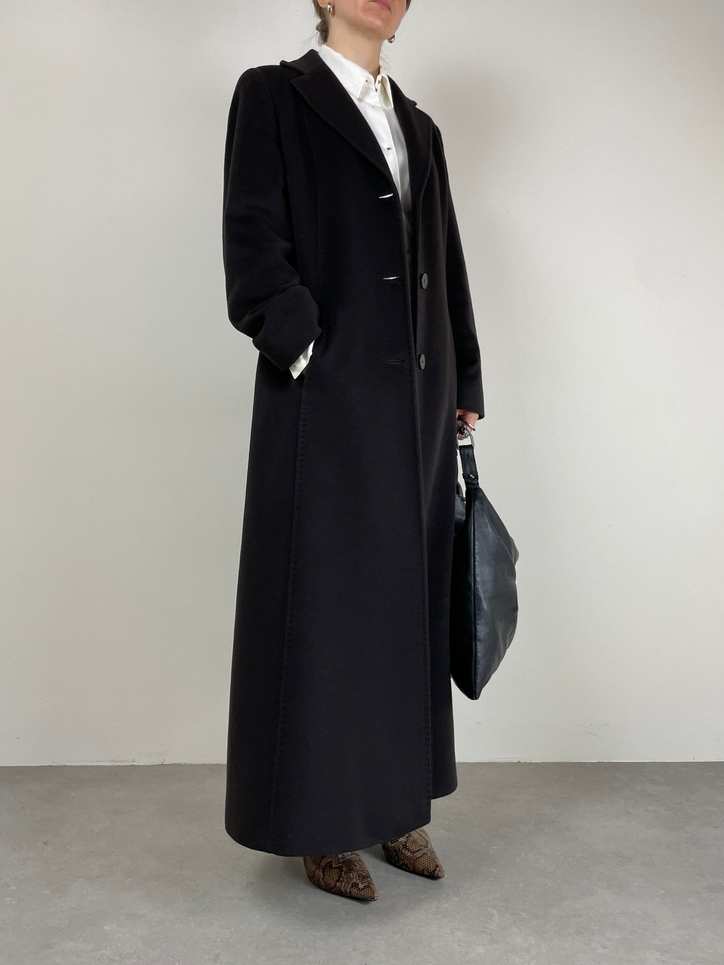 Cappotto Cinzia Rocca in babyalpaca testa di moro