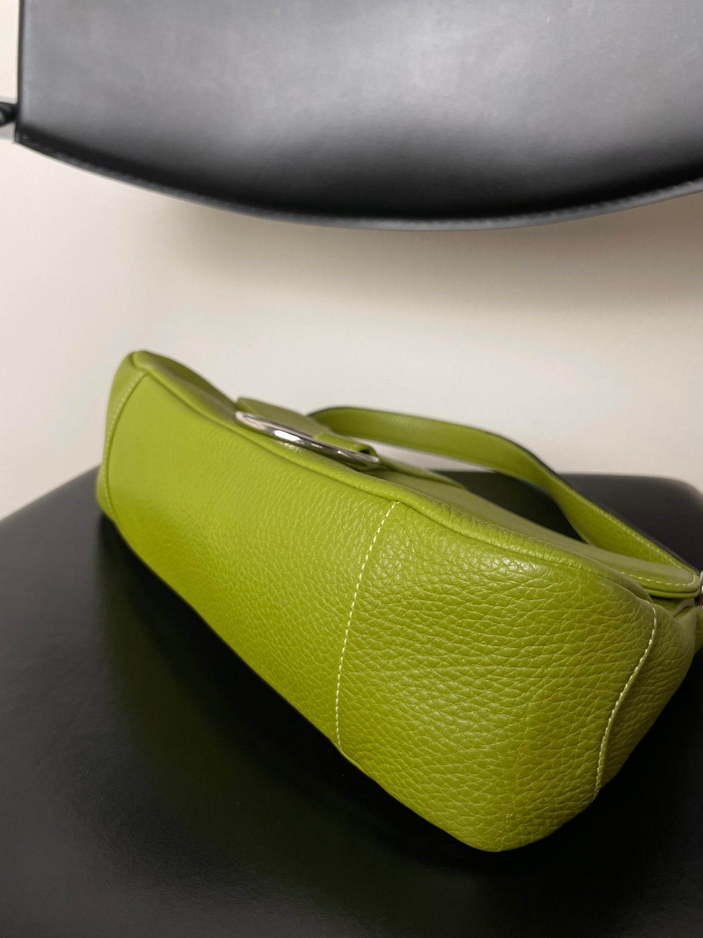 Made in Italy olive green leather bag