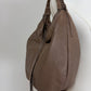 Borsa hobo in vera pelle color tortora