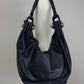 Hobo bag in vera pelle blu