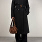 Cappotto gessato in lana e angora made in Italy