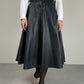 Gonna midi in vera pelle