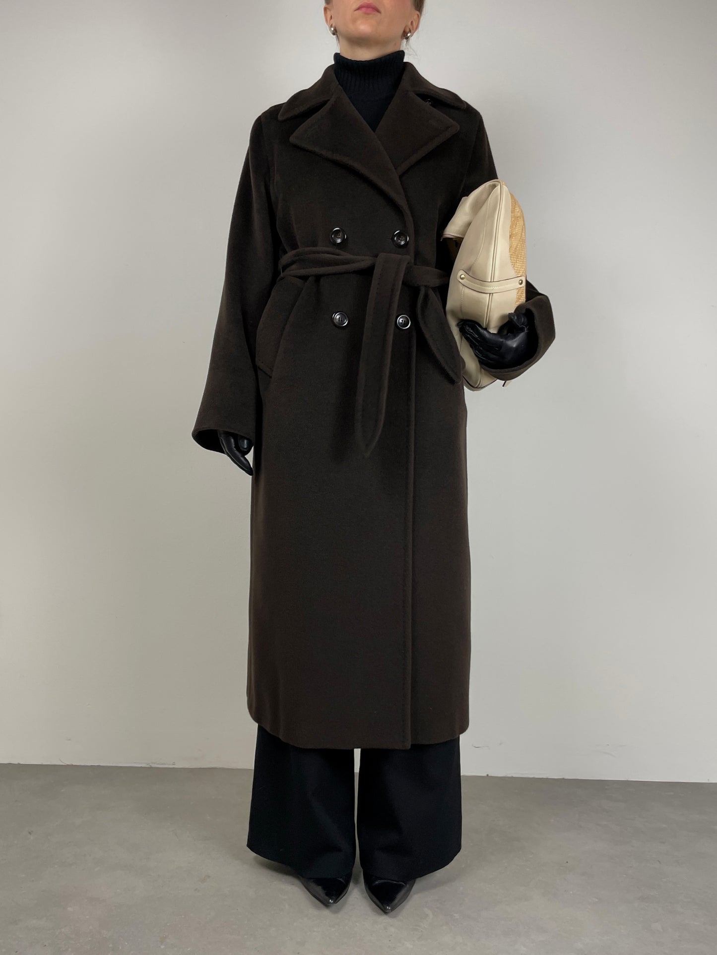 Max Mara cappotto in pura lana vergine marrone