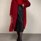 Cappotto bordeaux in lana cashmere e angora