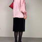 Blusa vintage in pura seta rosa