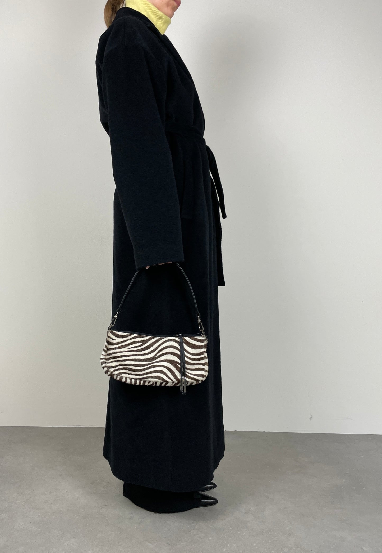 Black wool long coat