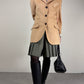 Blazer sartoriale in lana e cashmere con inserti in pelle scamosciata