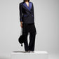 Blazer smoking vintage in lana blu