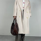 Cappotto in beaver di lana angora e cashmere color cipria