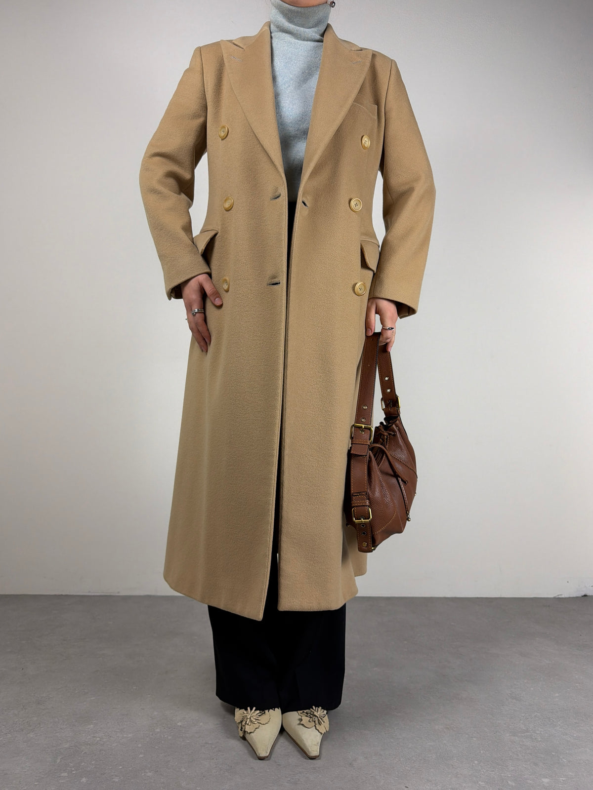 Cappotto in 100% cashmere a doppiopetto made in Italy
