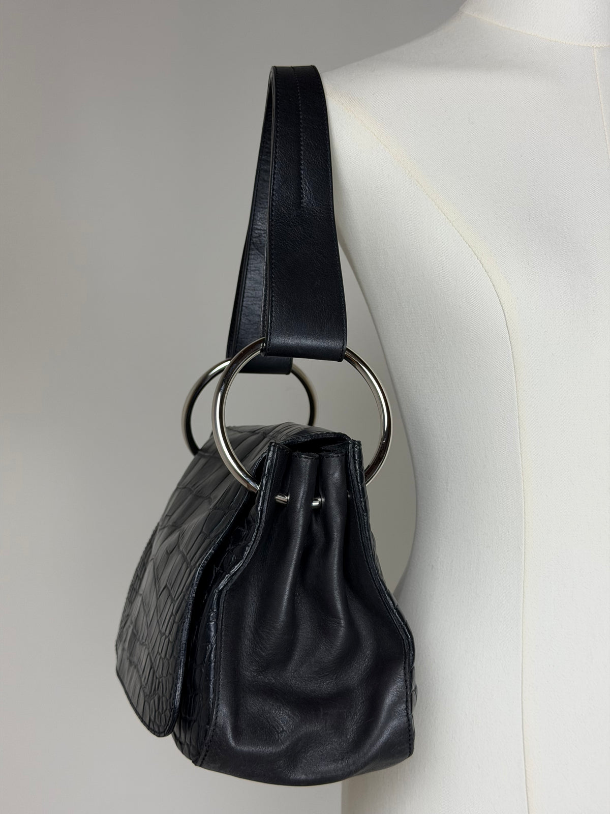 Maxi borsa in vera pelle stampa cocco