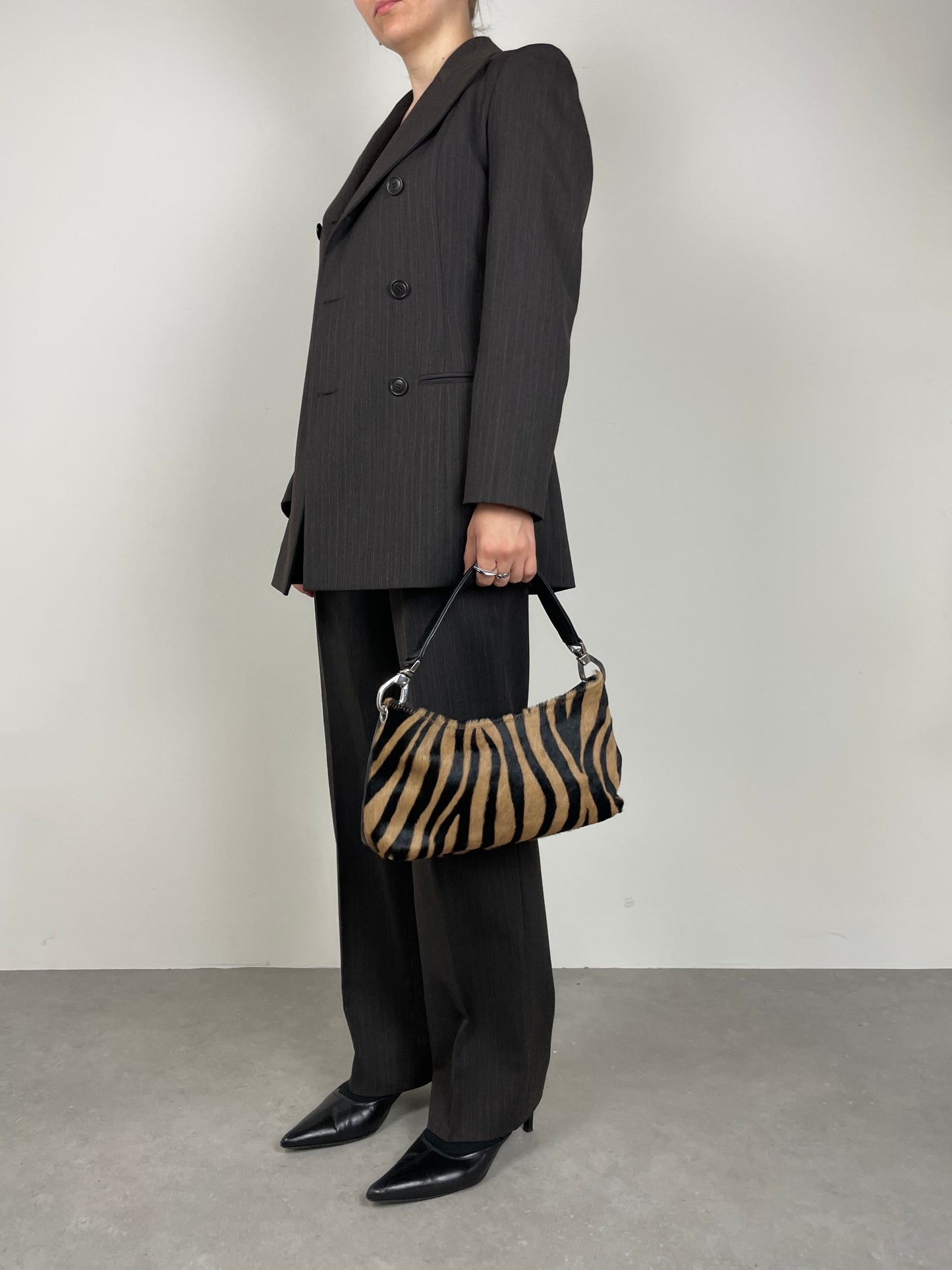 Real leather zebra bag