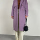 Cappotto in beaver di lana, cashmere e angora color glicine