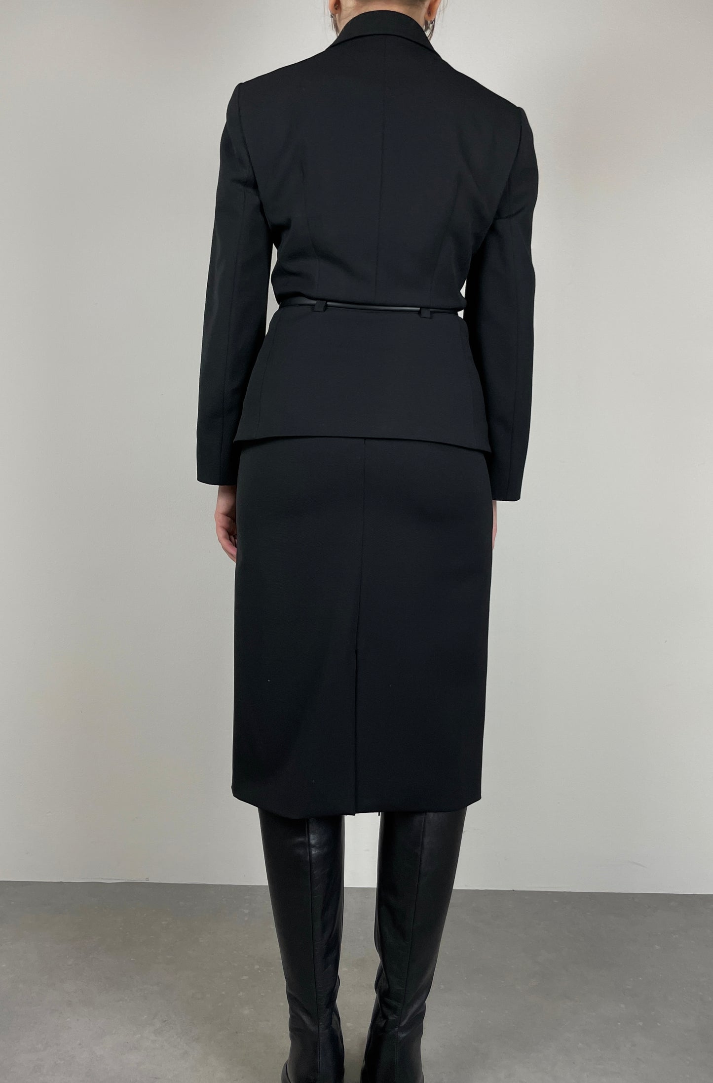 Made in Italy black skirt suit