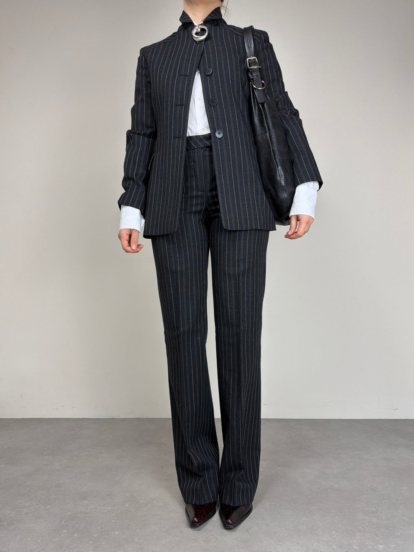 Philosophy di Alberta Ferretti completo in lana gessata