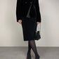 Armani Collezioni blazer in velluto nero con inserto in raso