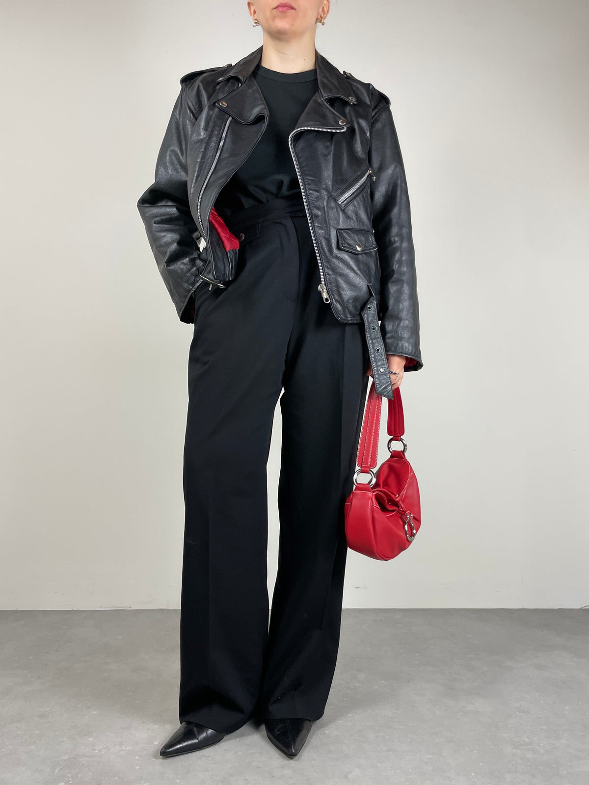 Chiodo vintage in vera pelle