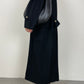 Long black wool, cashmere, angora coat