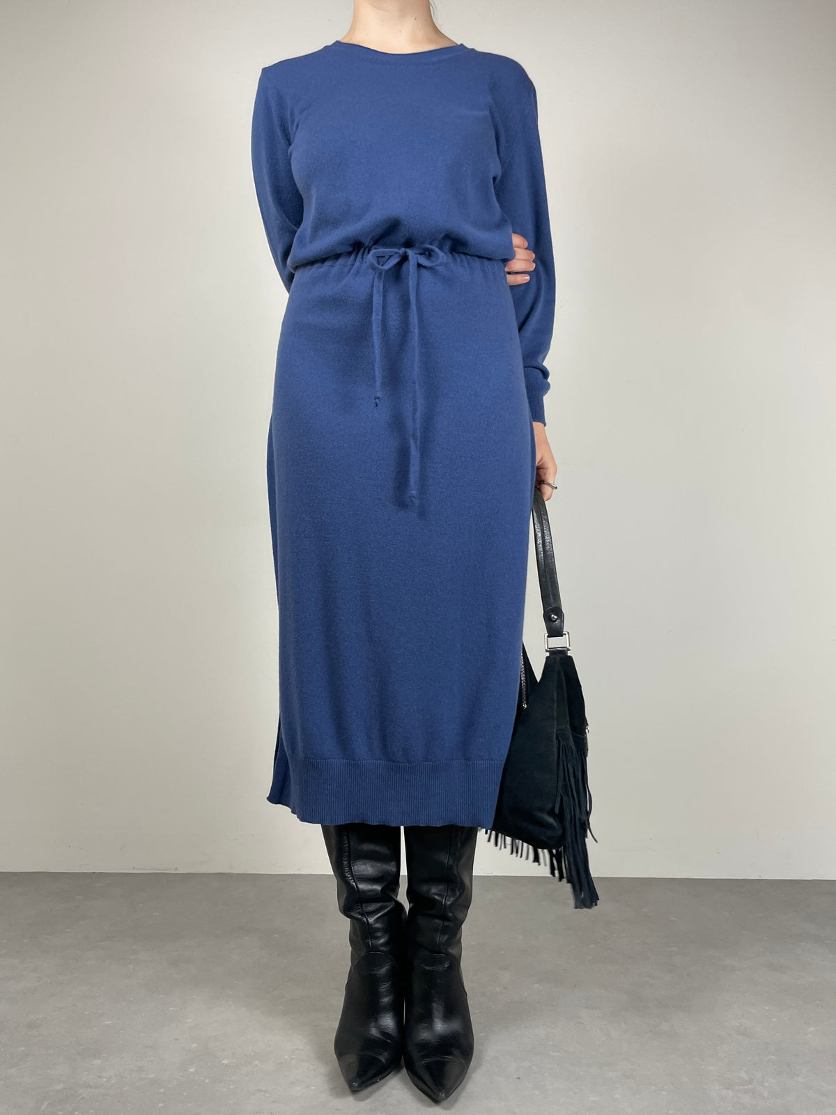 Abito in maglia di lana, cashmere e seta made in Italy, new old stock