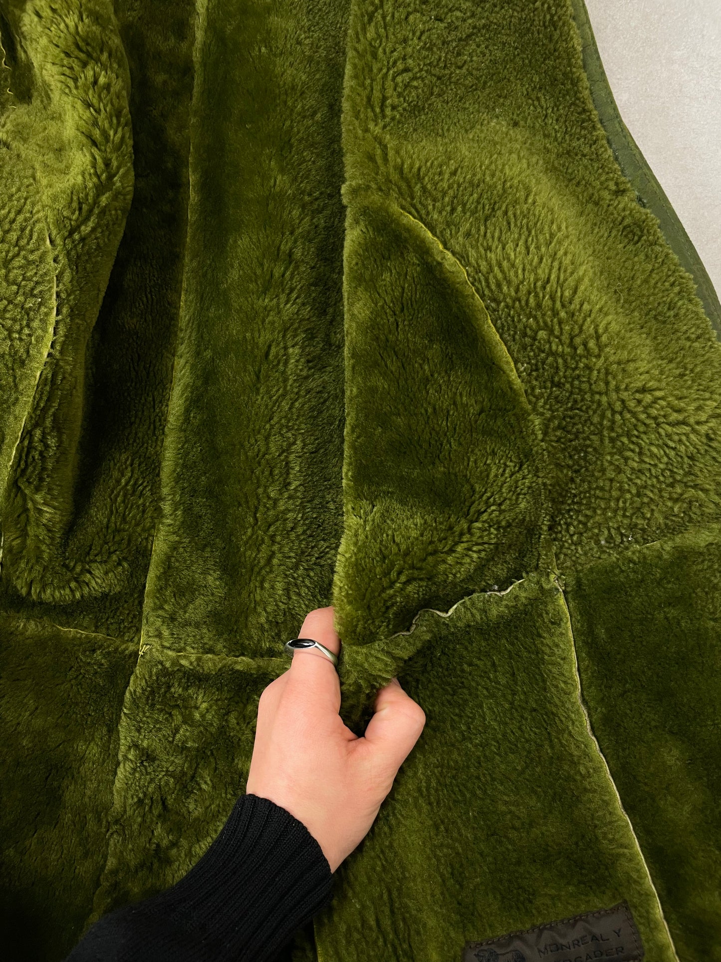 Green shearling jacket