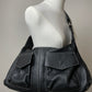 Maxi borsa in vera pelle nera