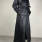 Trench lungo in vera pelle nero