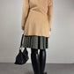 Blazer sartoriale in lana e cashmere con inserti in pelle scamosciata
