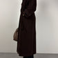 Cappotto lungo in lana color cioccolato