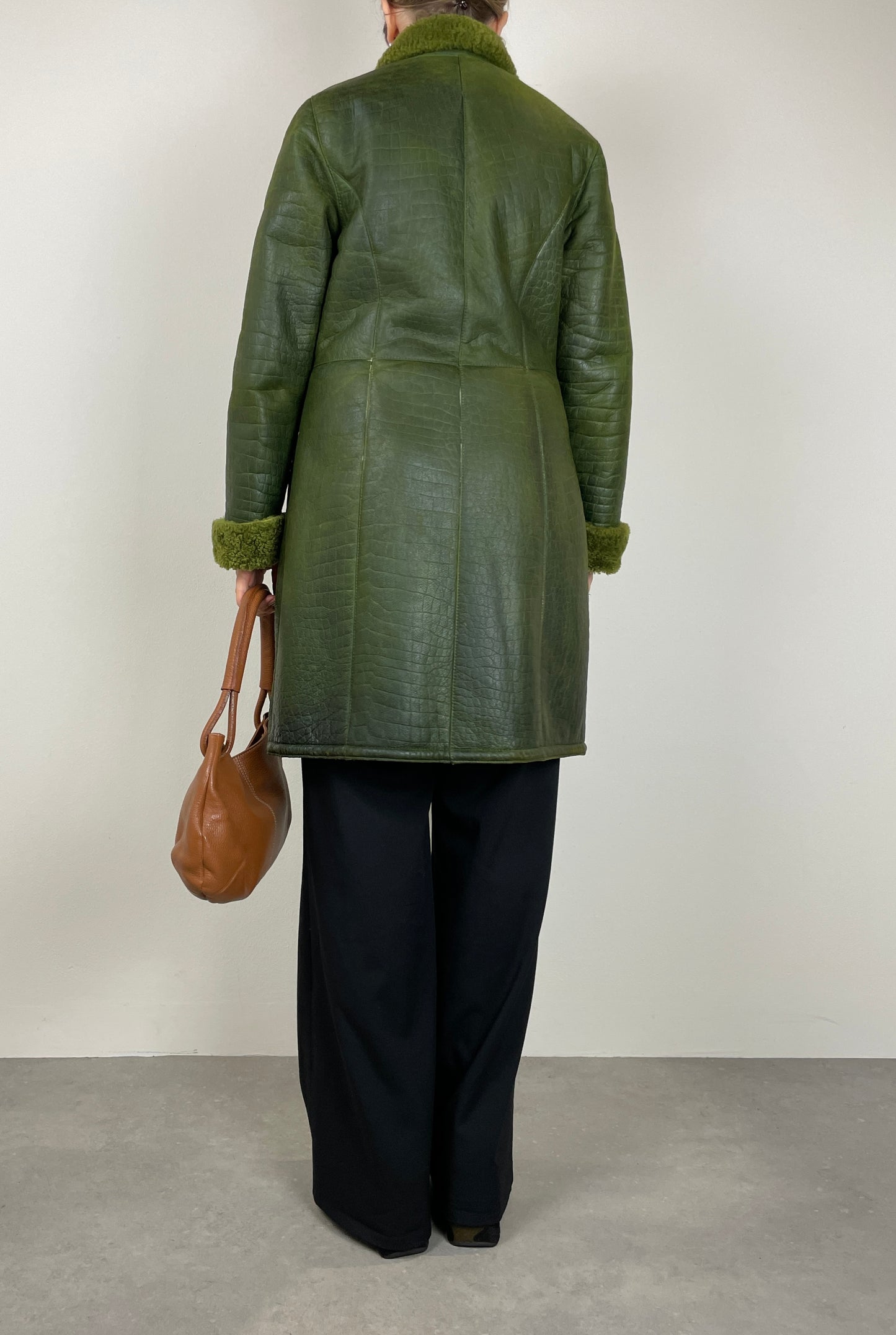 Green shearling jacket