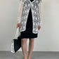 Cardigan all’uncinetto con motivo floreale