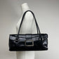 Borsa a spalla in vera pelle verniciata