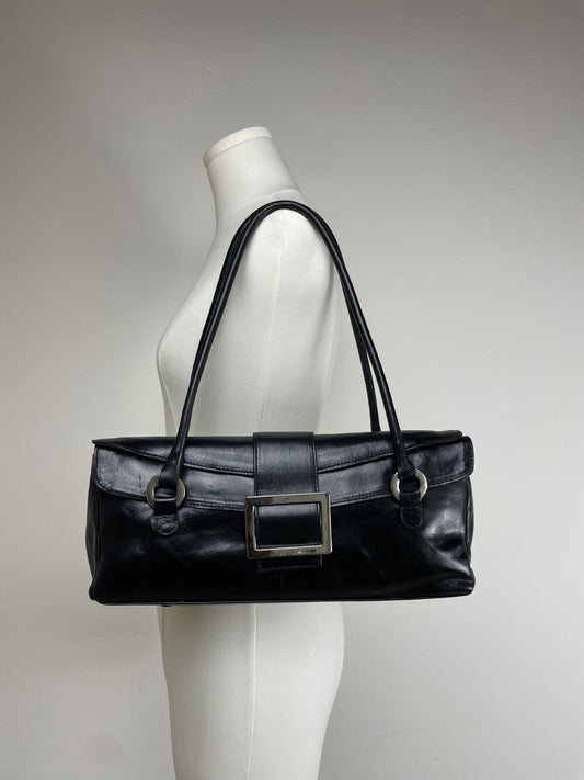 Borsa a spalla in vera pelle verniciata