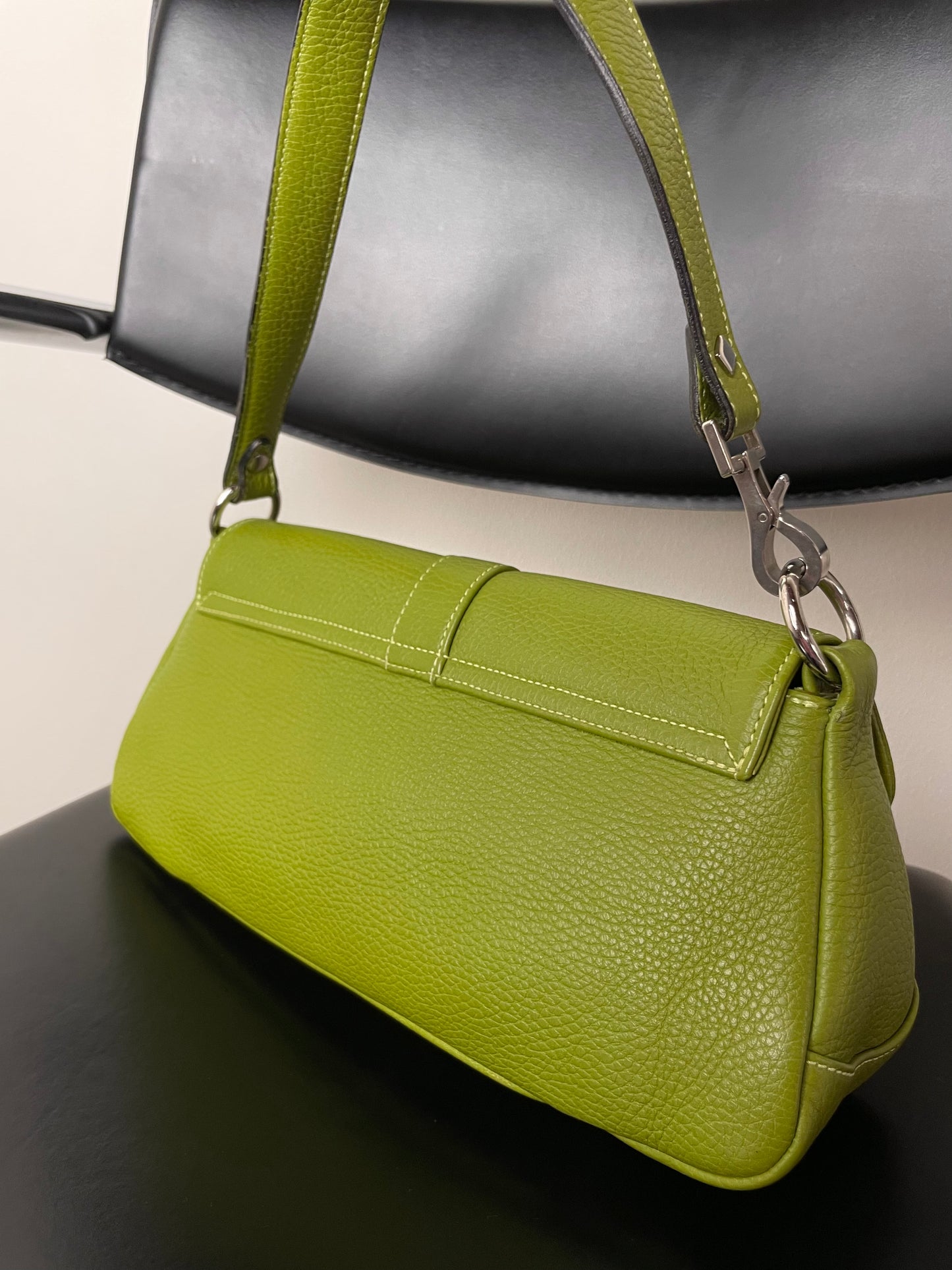 Made in Italy olive green leather bag