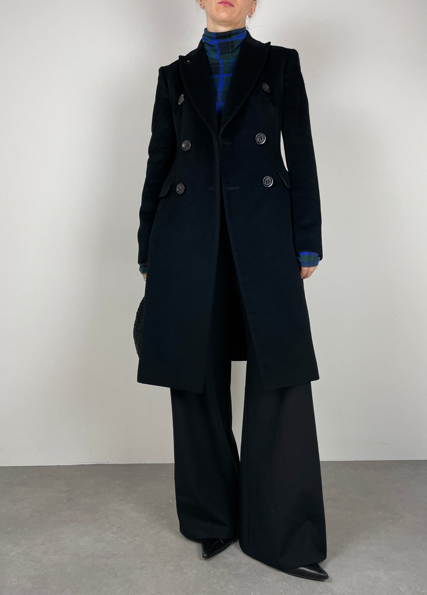 SPORTMAX Black wool coat