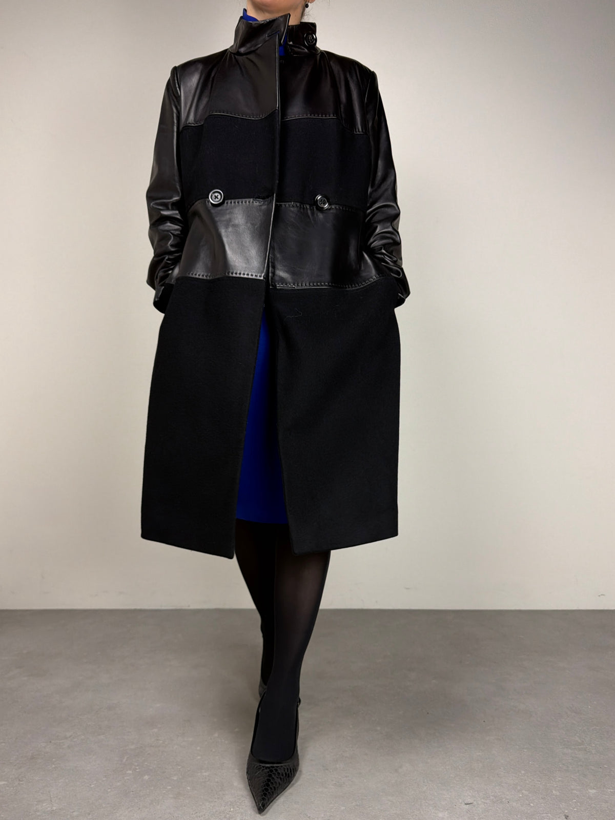 Cappotto Sportmax in vera pelle e lana