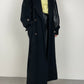 Long black wool, cashmere, angora coat