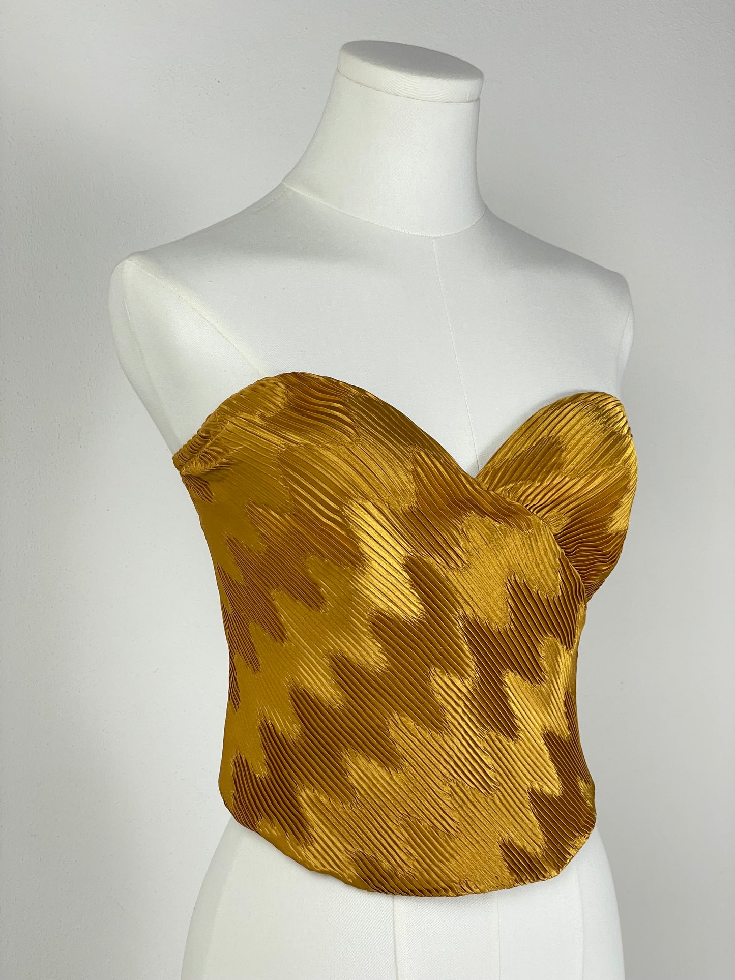 Bustier La Perla in raso micro plissè