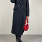 Cappotto lungo a doppiopetto in lana color grigio