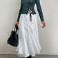 Asymmetric midi cotton skirt