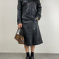 Trench vintage vera pelle nera