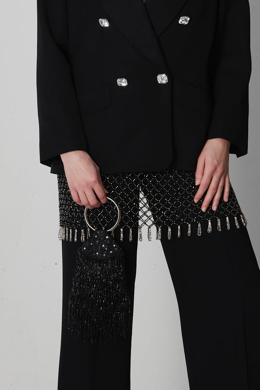 Sottoveste a rete con perline
