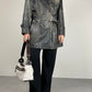 Giacca in vera pelle effetto distressed