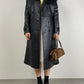 Trench vintage vera pelle nera