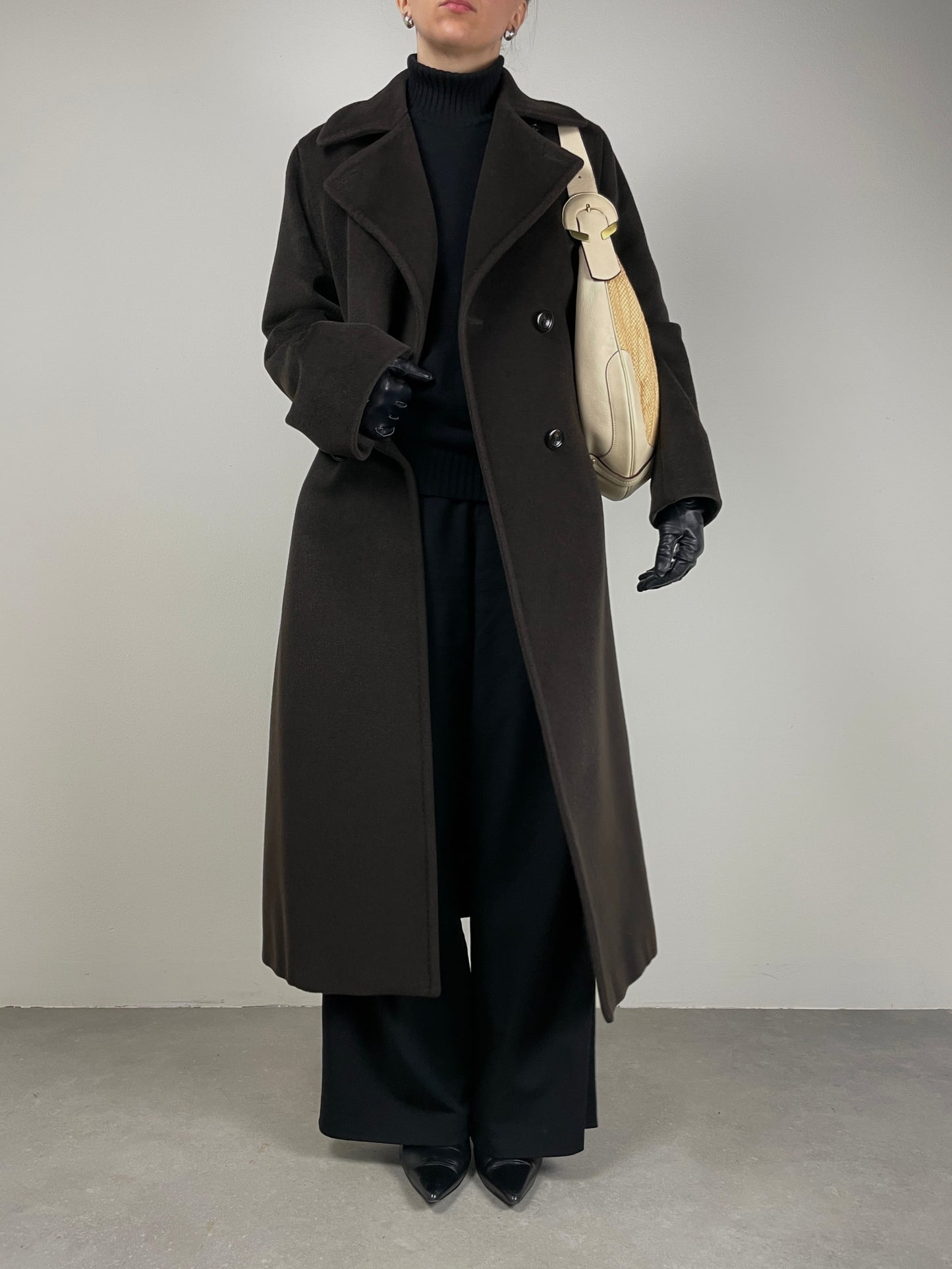 Max Mara cappotto in pura lana vergine marrone