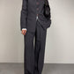 Completo vintage minimal in fresco di lana grigio salvia
