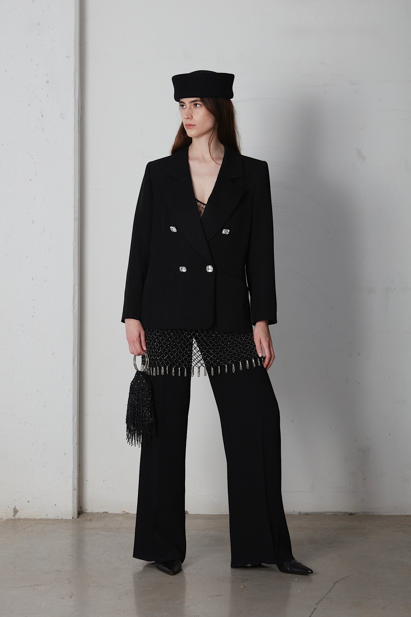 Pantalone vintage neri in viscosa