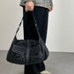 Maxi borsa in vera pelle nera